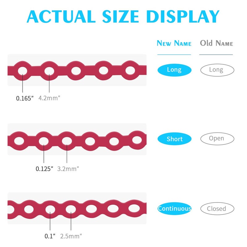 ANNWAH Dental Colorful Orthodontic Braces Rubber Chains,Dental Rubber Chains for Braces Power Chains for Orthodontic Treatment(Continuous,Red 4) - Image 4